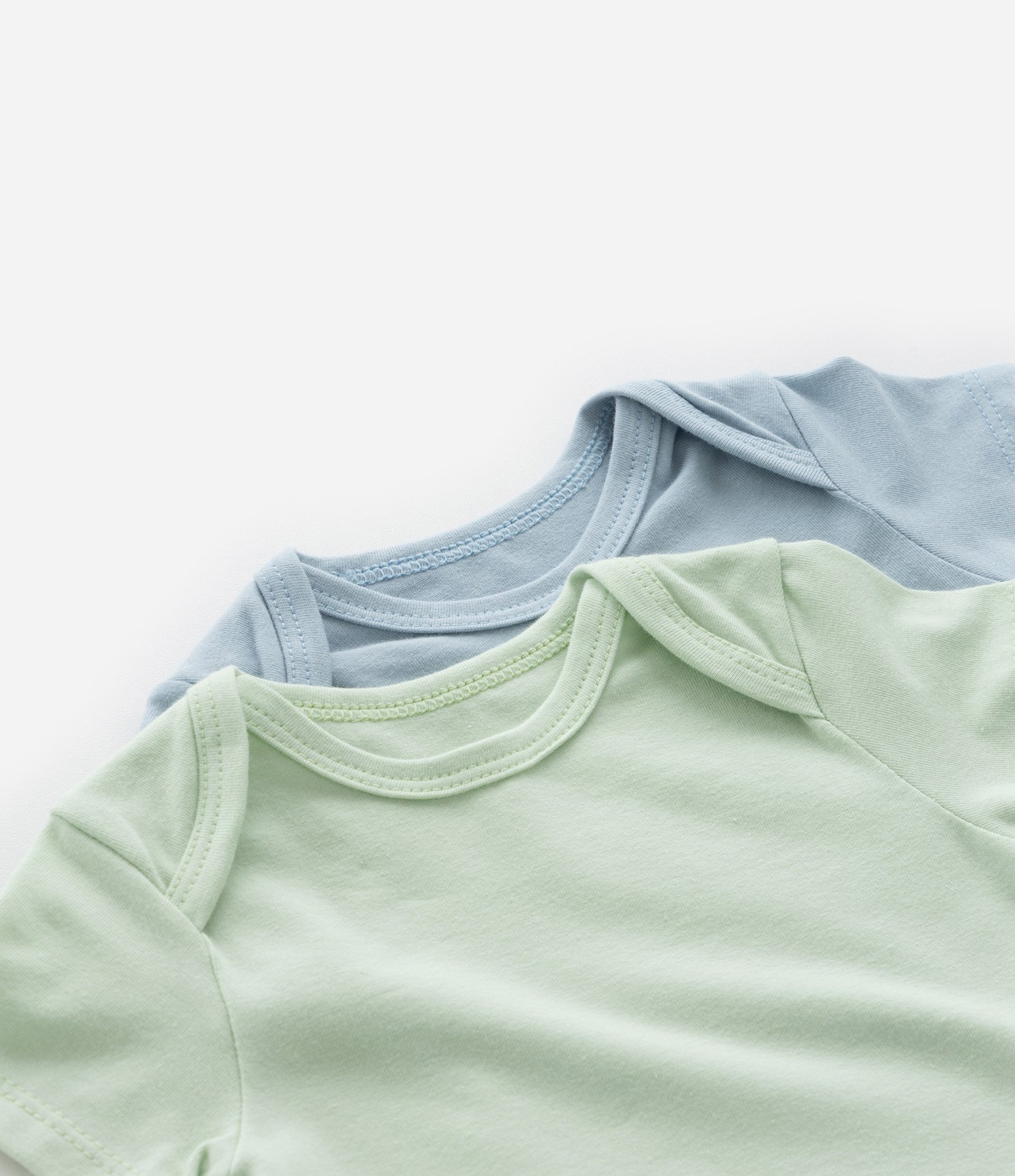 Kit 02 Bodies Infantis em Cotton Básicos - Tam RN a 18 meses Azul/Verde 4