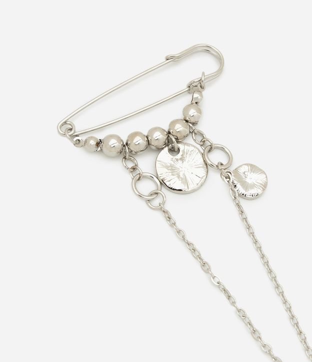Broche com Esferas e Corrente com Paquinha Martelada