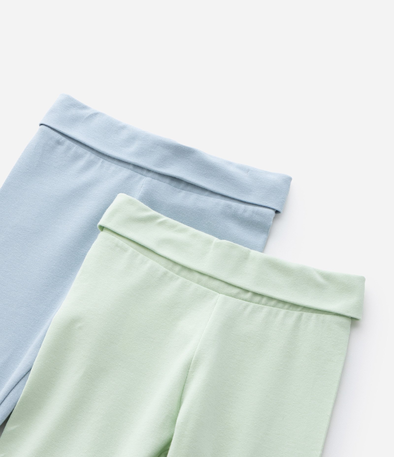 Kit 02 Calças Infantis em Cotton com Cós Dobrado - Tam RN a 18 meses Azul/Verde 7