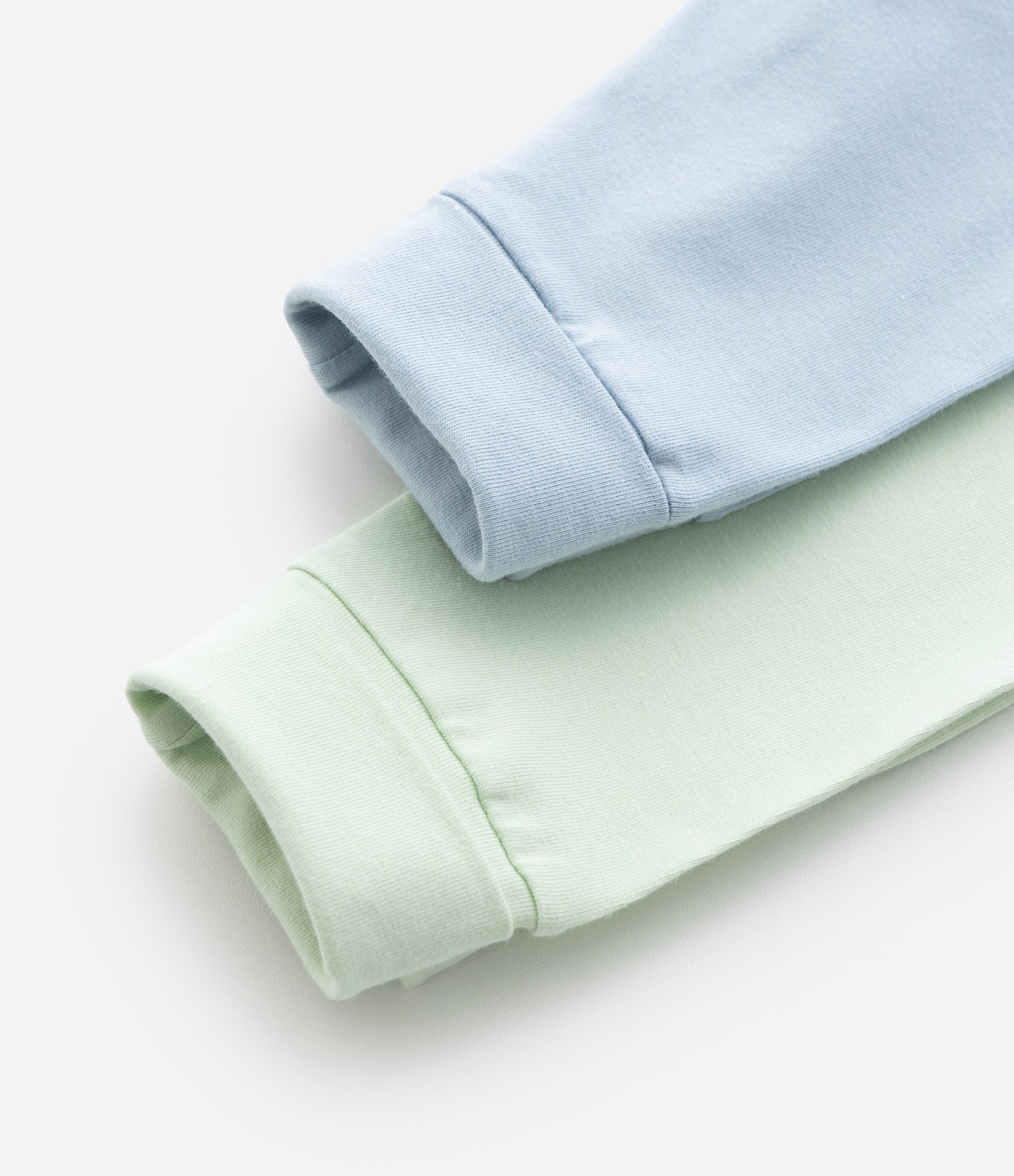 Kit 02 Calças Infantis em Cotton com Cós Dobrado - Tam RN a 18 meses Azul/Verde 4