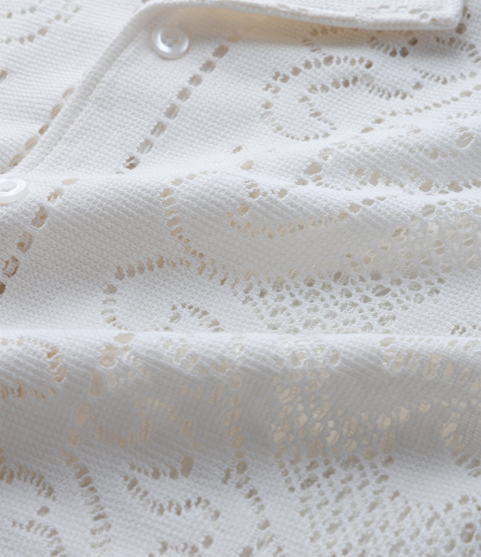 Camisa Comfort com Textura Floral Telada Branco 5