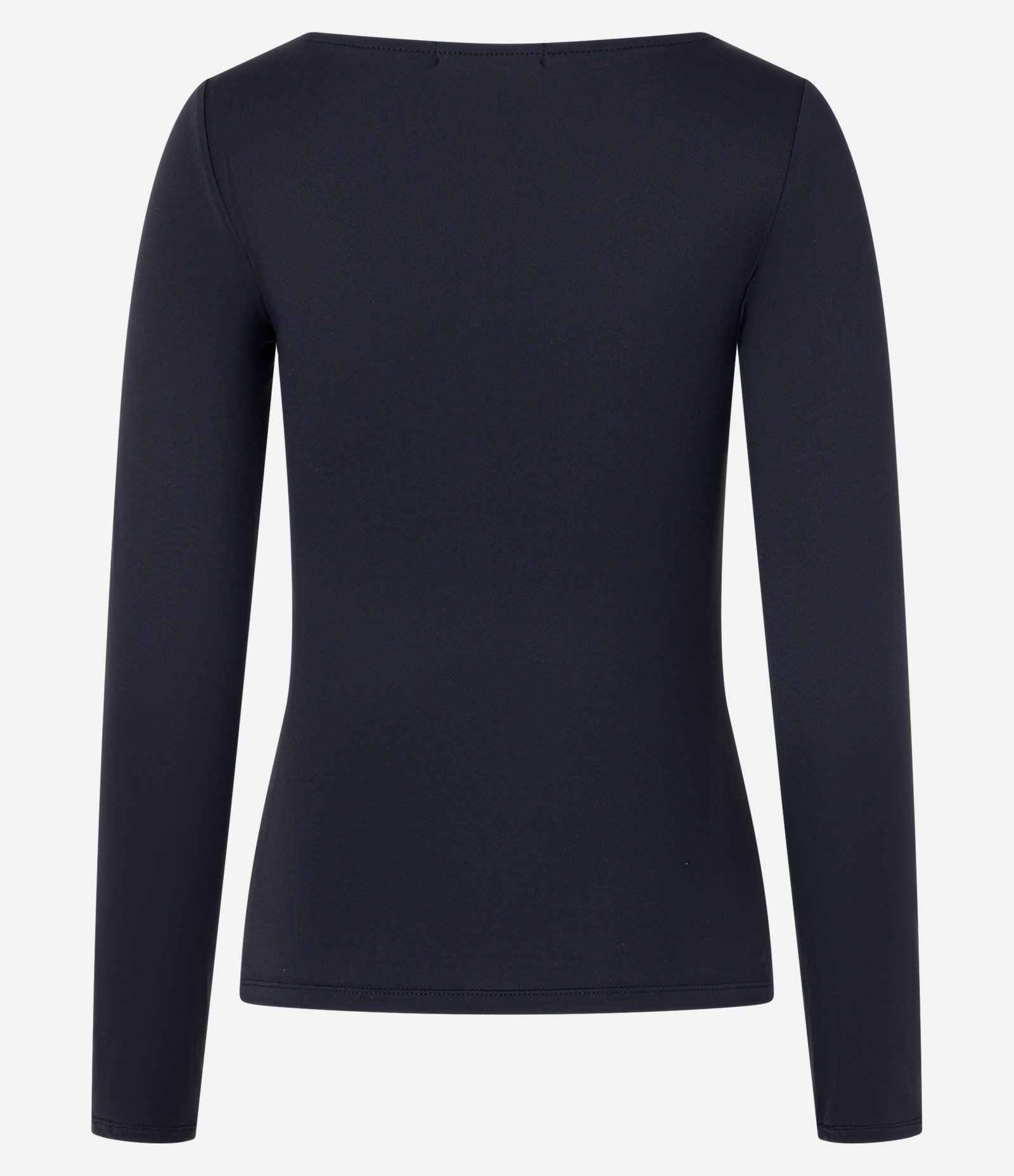 Blusa Regular em Poliamida com Decote Canoa Preto 8