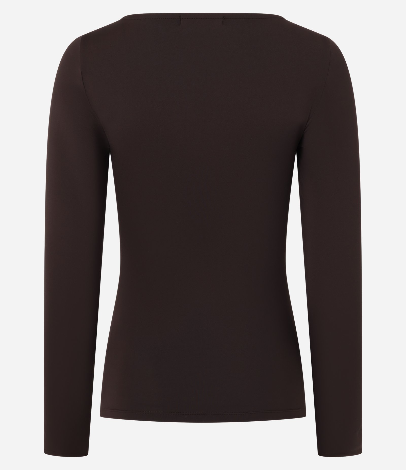 Blusa Regular em Poliamida com Decote Canoa Marrom 6