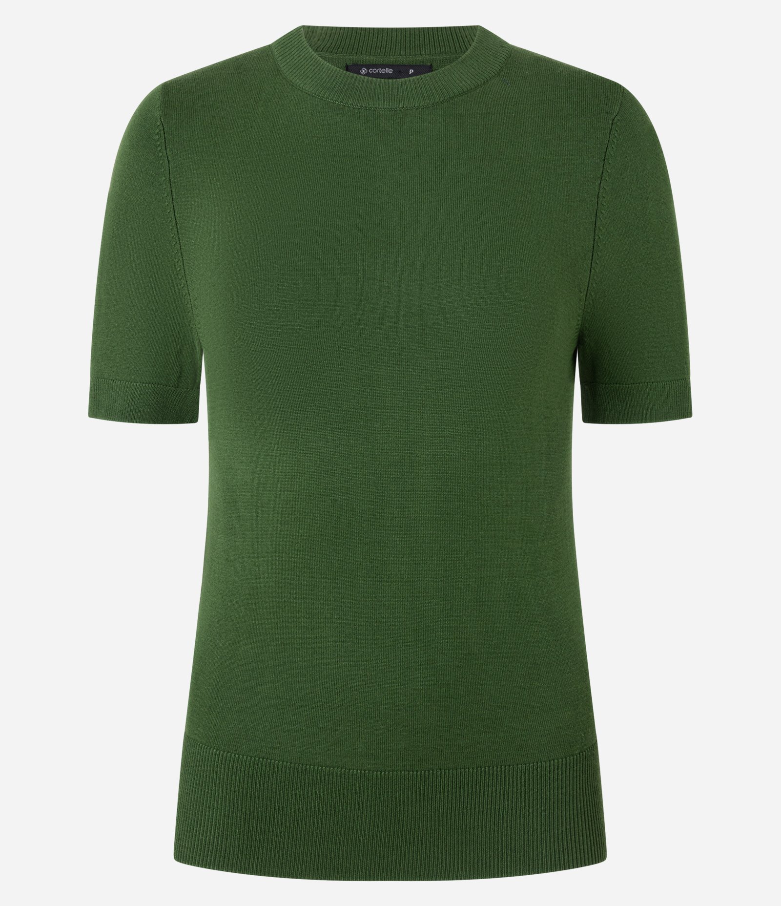 Blusa Básica em Tricô com Barra Canelada Verde 5