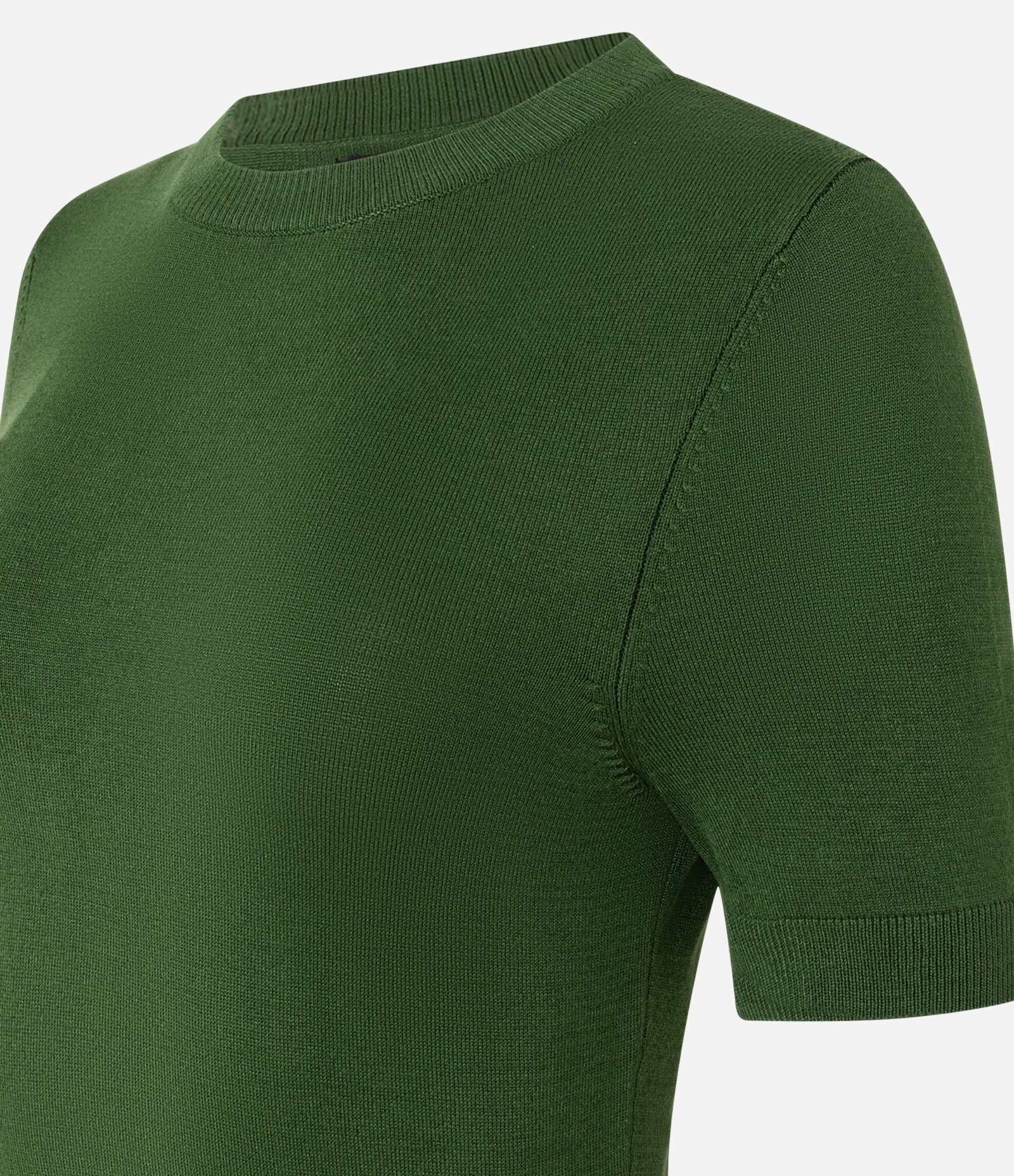 Blusa Básica em Tricô com Barra Canelada Verde 6
