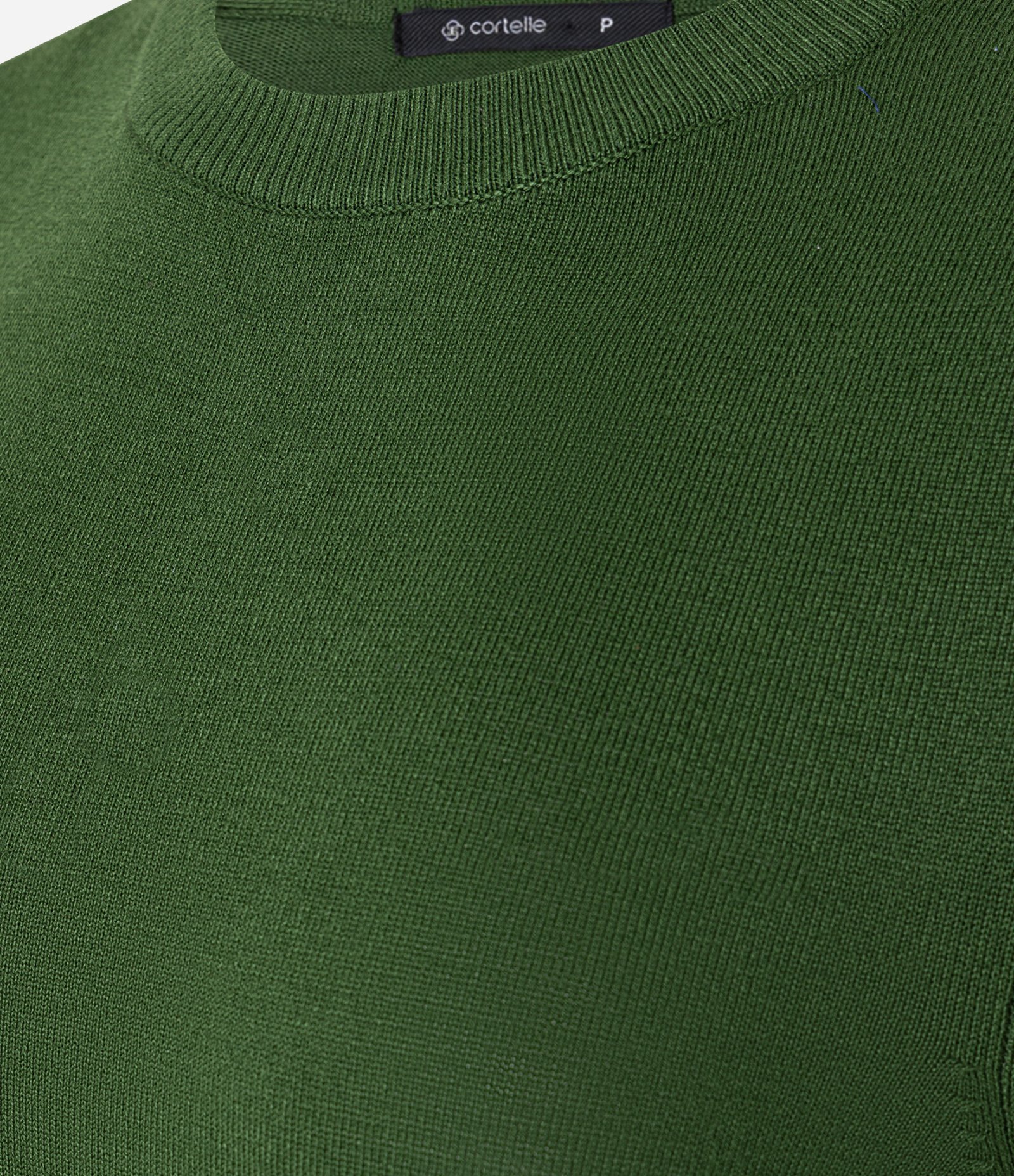 Blusa Básica em Tricô com Barra Canelada Verde 7