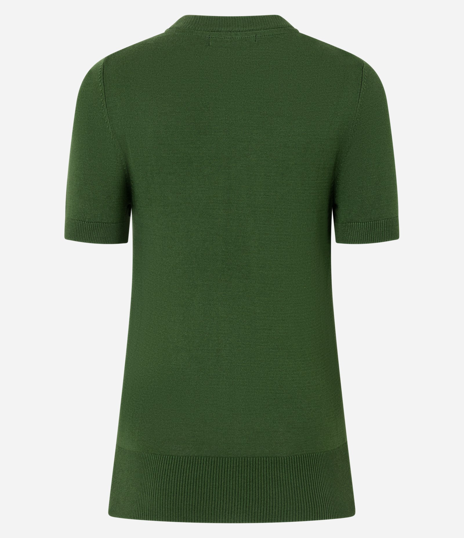 Blusa Básica em Tricô com Barra Canelada Verde 8