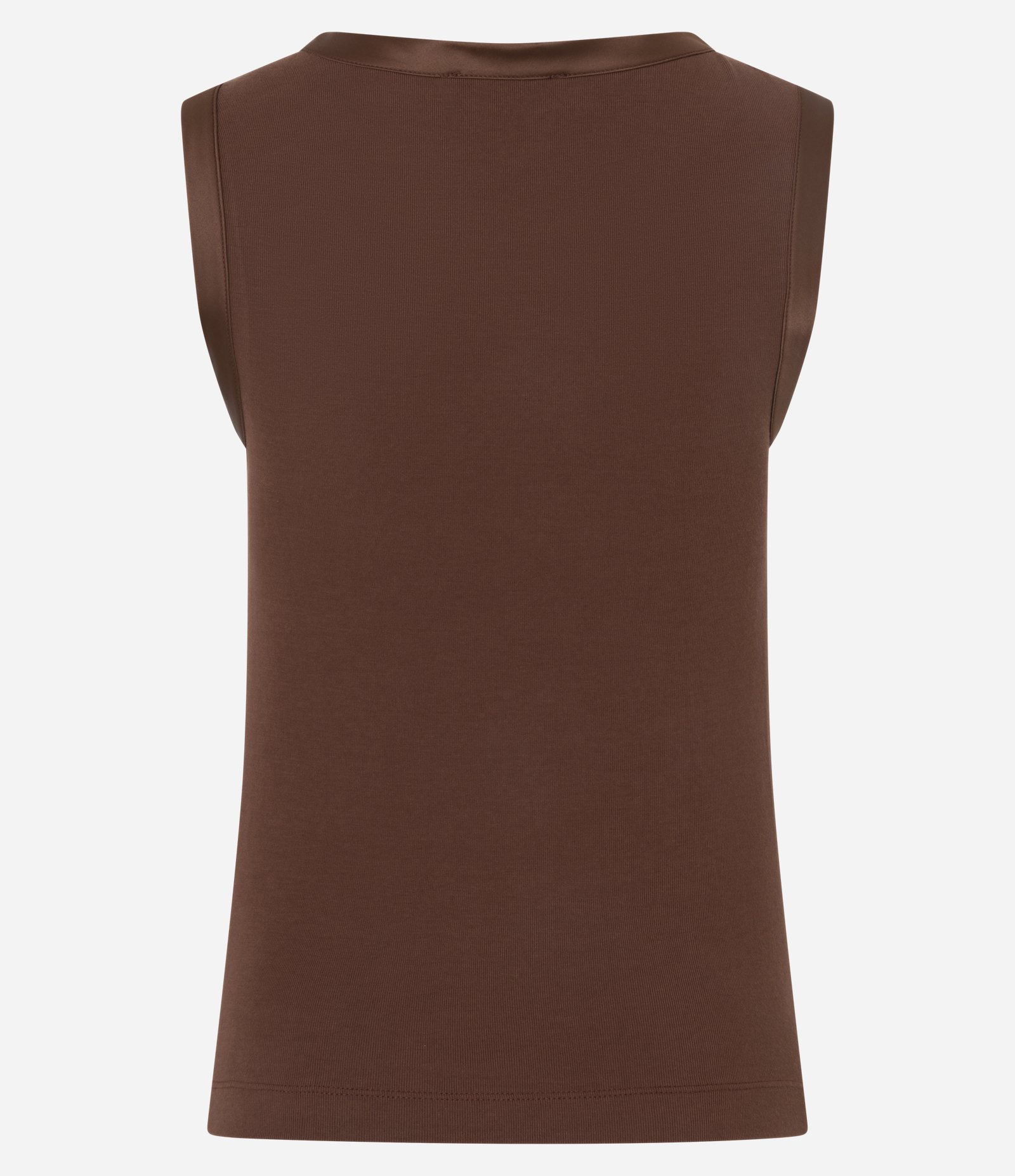 Blusa em Viscose com Cava Acetinada Marrom 6