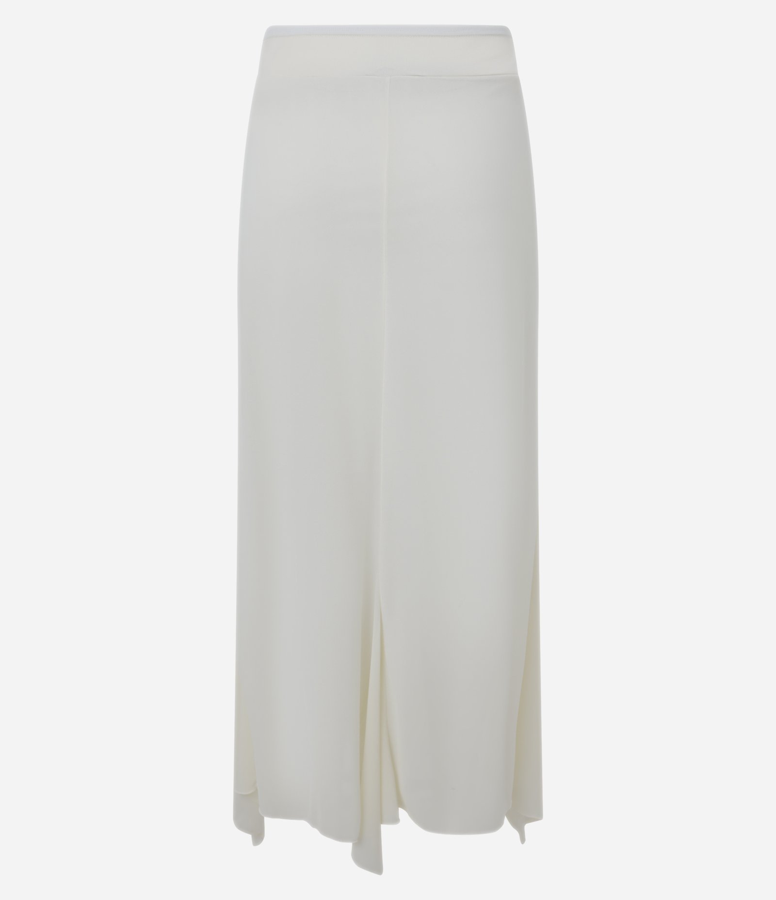 Saia Midi em Crepe com Barra de Efeito Babado Off White 8