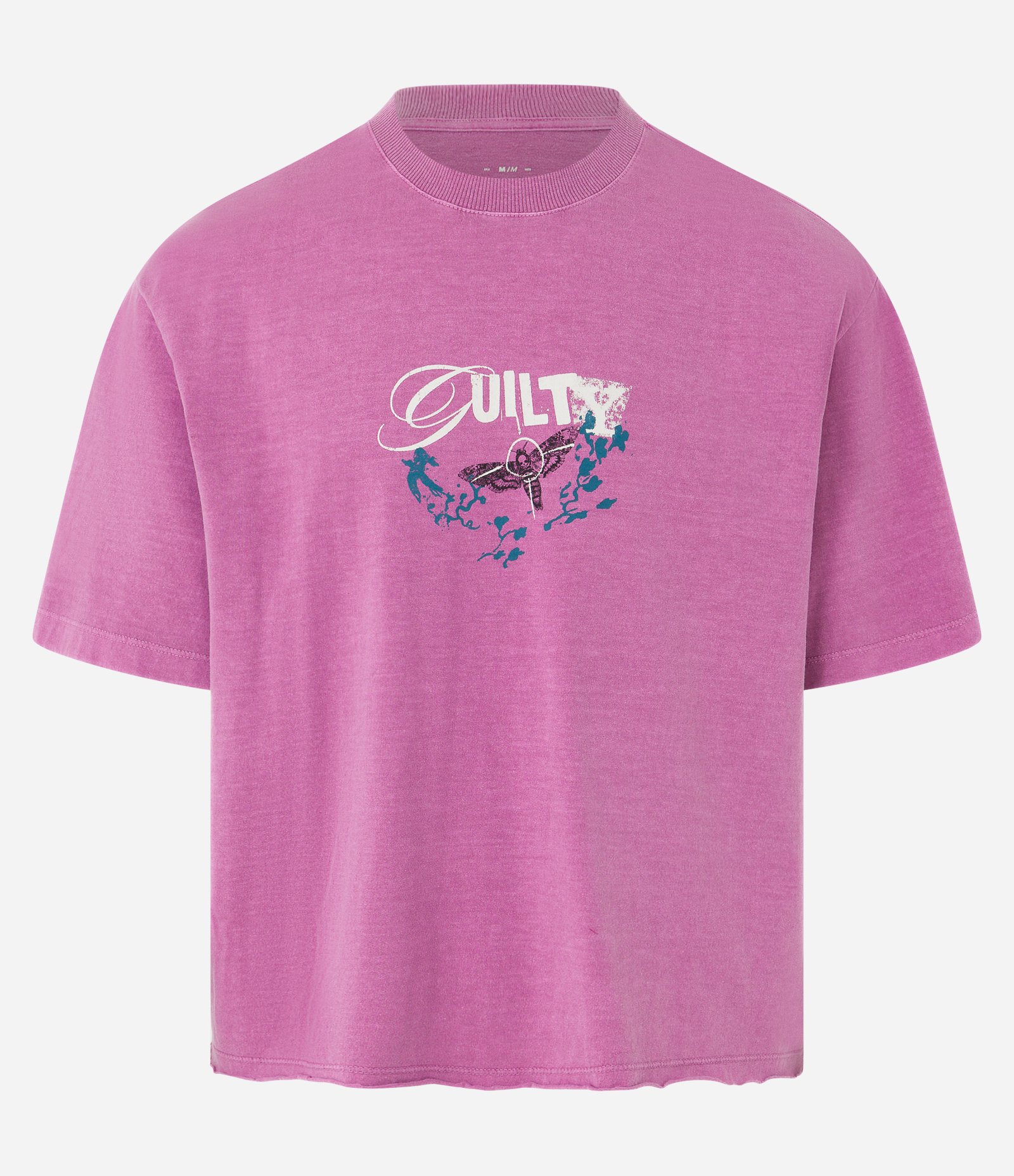 Camiseta Boxy em Algodão com Estampa Lettering Estonada Rosa 6