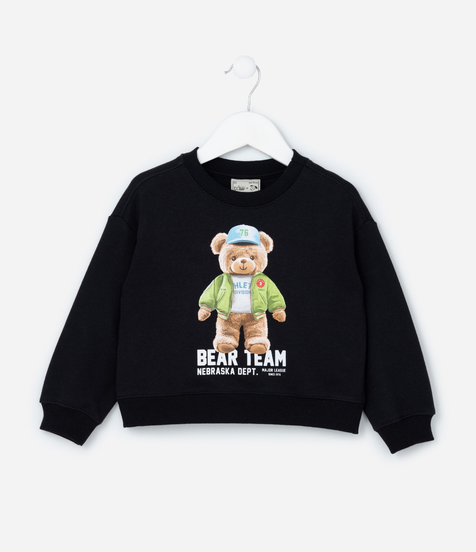 Casaco Infantil com Estampa Frente e Costas Urso - Tam 1 a 6 Anos Preto 1