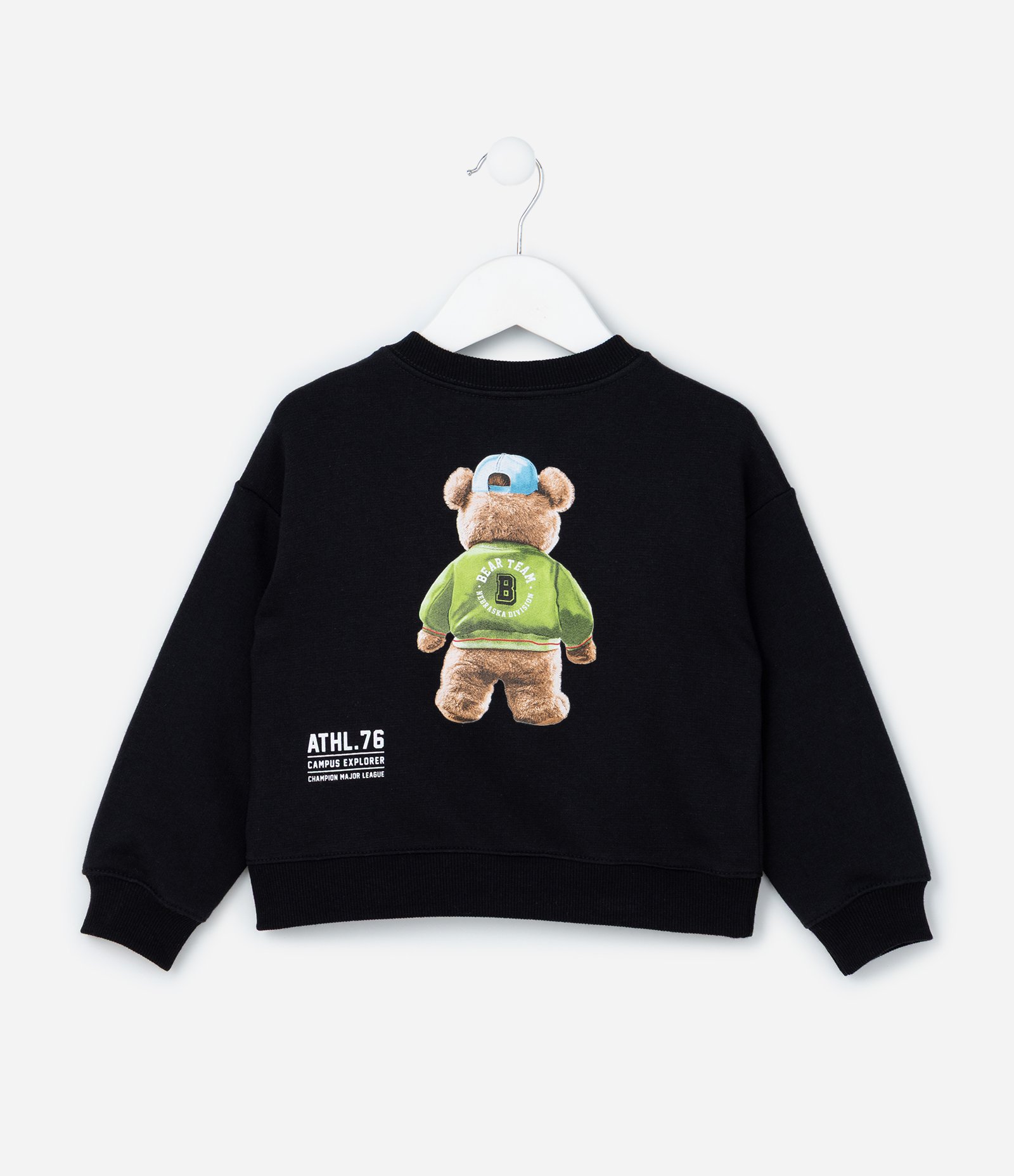 Casaco Infantil com Estampa Frente e Costas Urso - Tam 1 a 6 Anos Preto 2