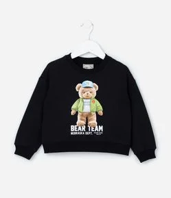 Casaco Infantil com Estampa Frente e Costas Urso - Tam 1 a 6 Anos