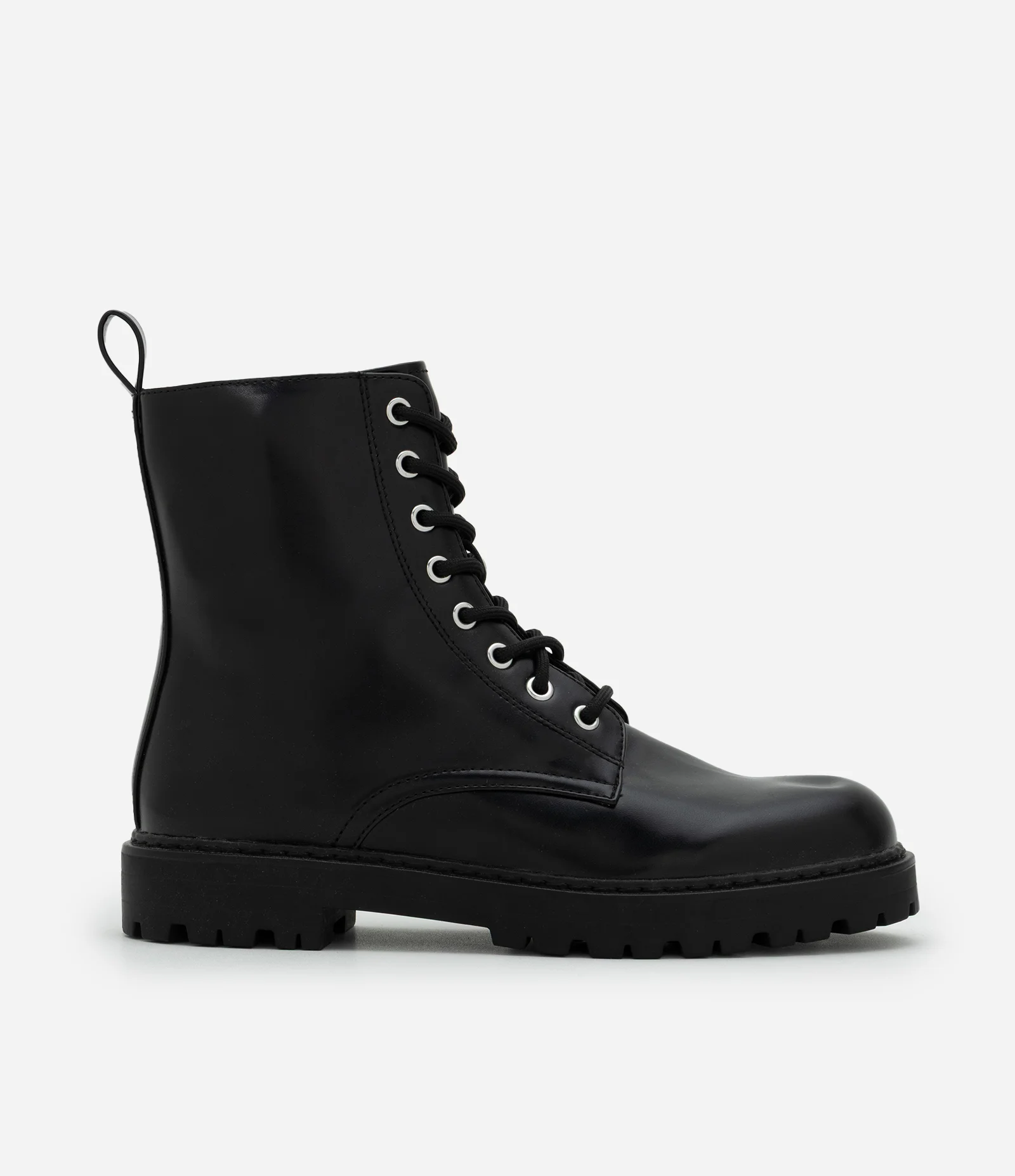 Bota Coturno em PU com Cadarço Preto 1