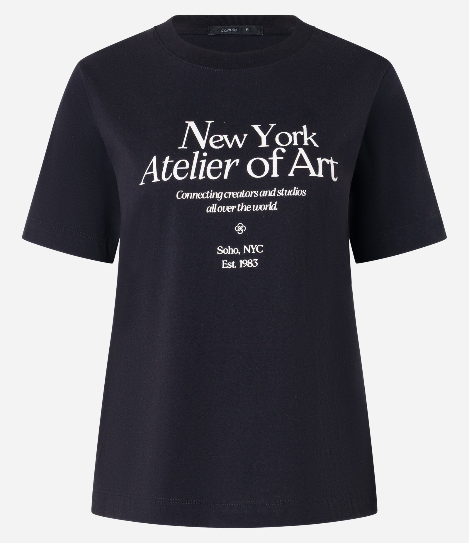 Camiseta Slim em Algodão com Estampa New York Atelier Preto 5