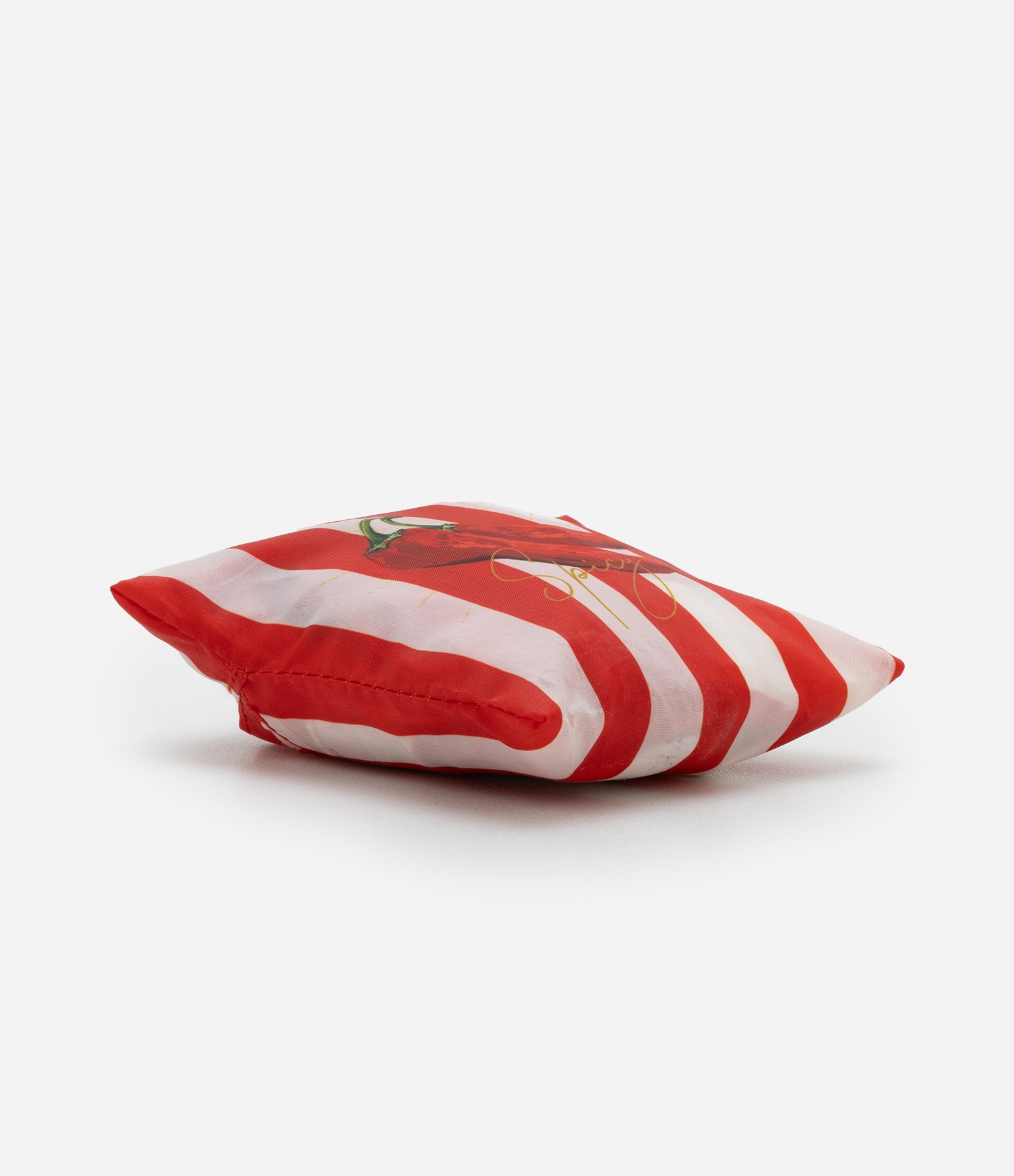 Sacola Dobrável com Listras e Pimentinhas Vermelho 4