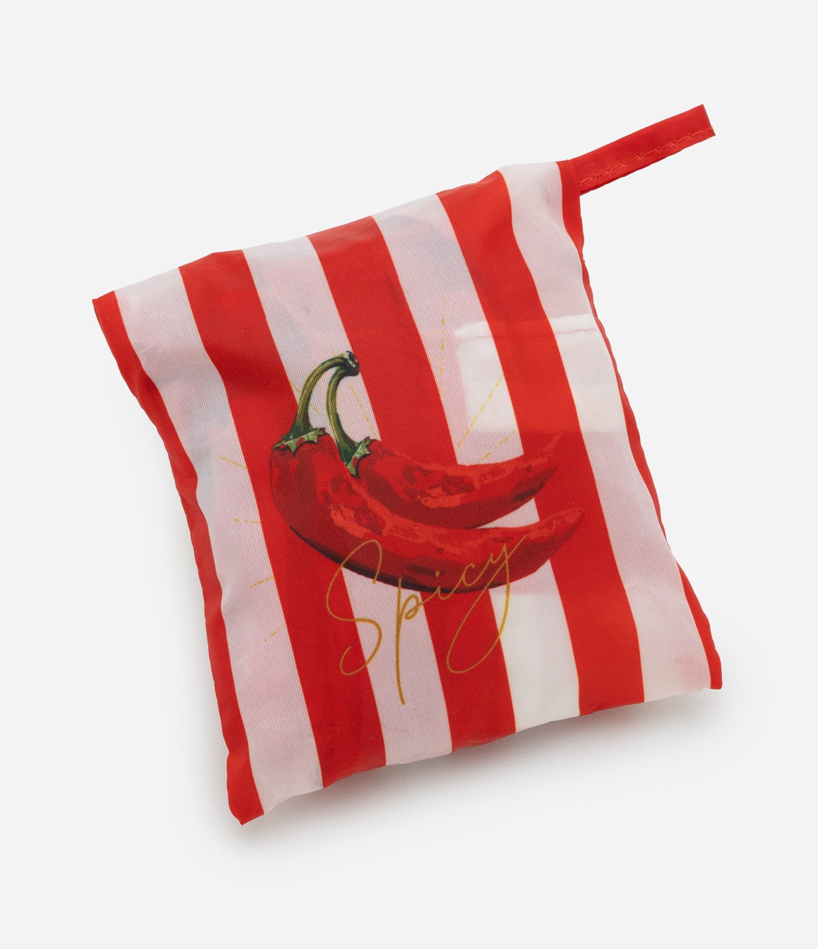 Sacola Dobrável com Listras e Pimentinhas Vermelho 5