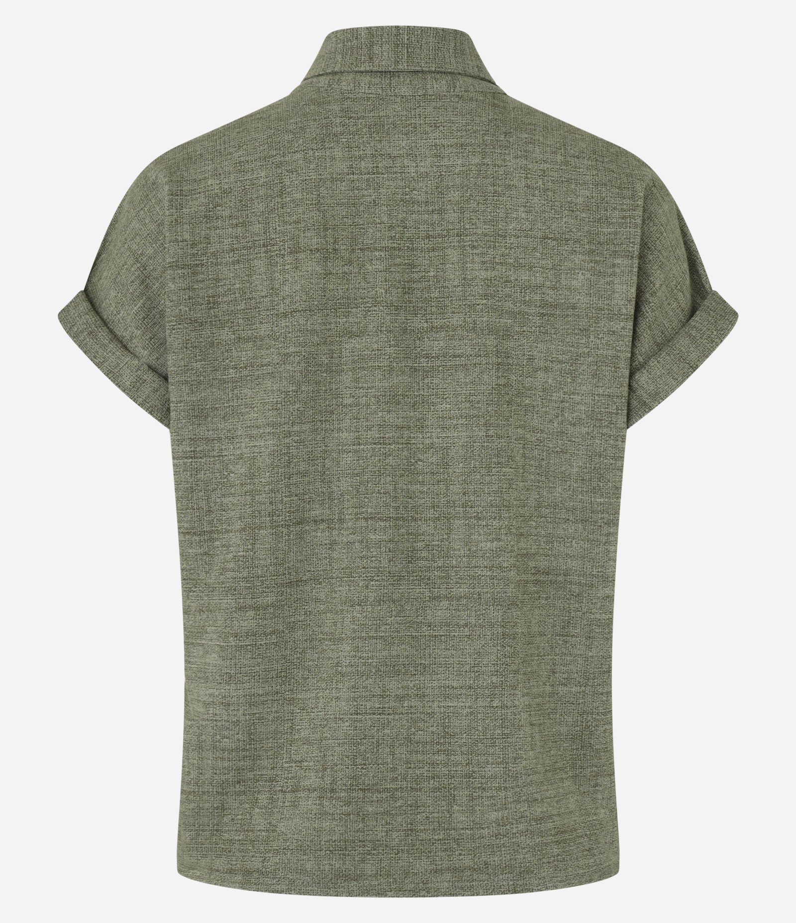 Camisa em Piquet com Lapelas e Dobra na Manga Curta Verde 7