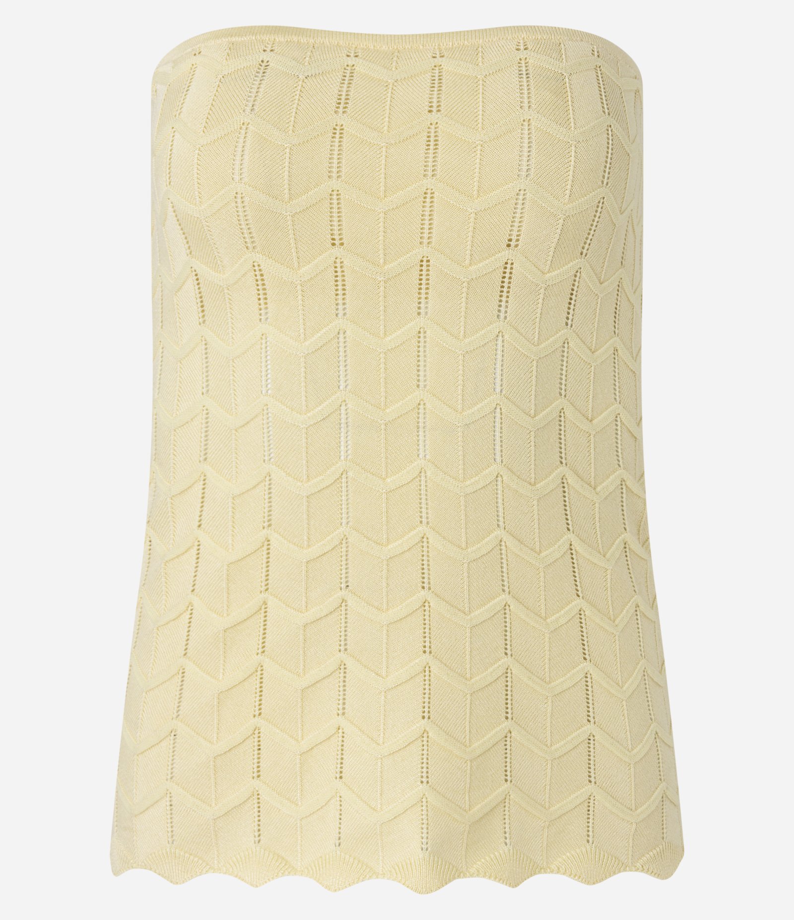 Blusa Cropped em Tricô com Ponto Diferenciado Amarelo 1