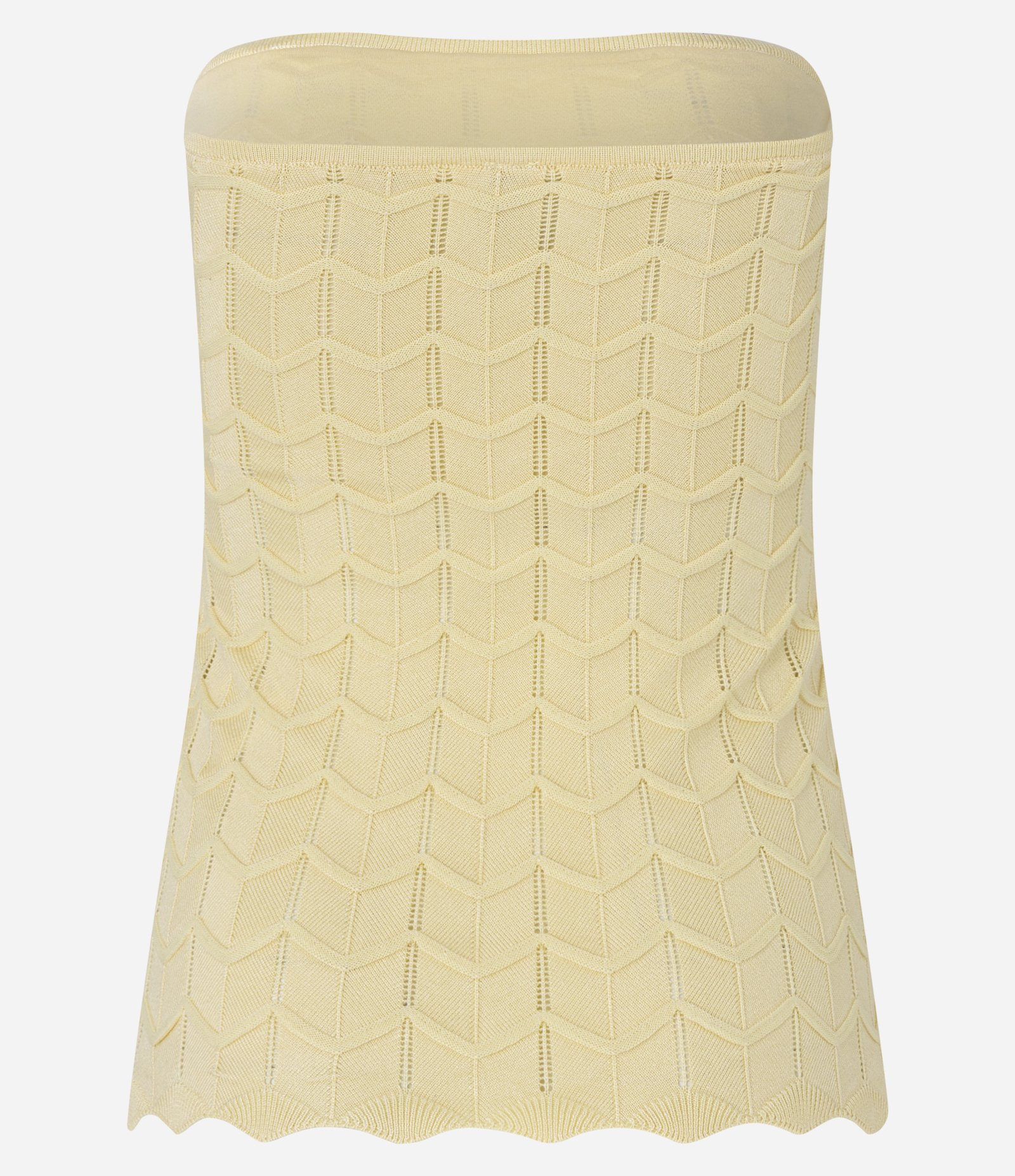 Blusa Cropped em Tricô com Ponto Diferenciado Amarelo 3