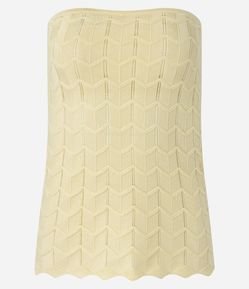 Blusa Cropped em Tricô com Ponto Diferenciado