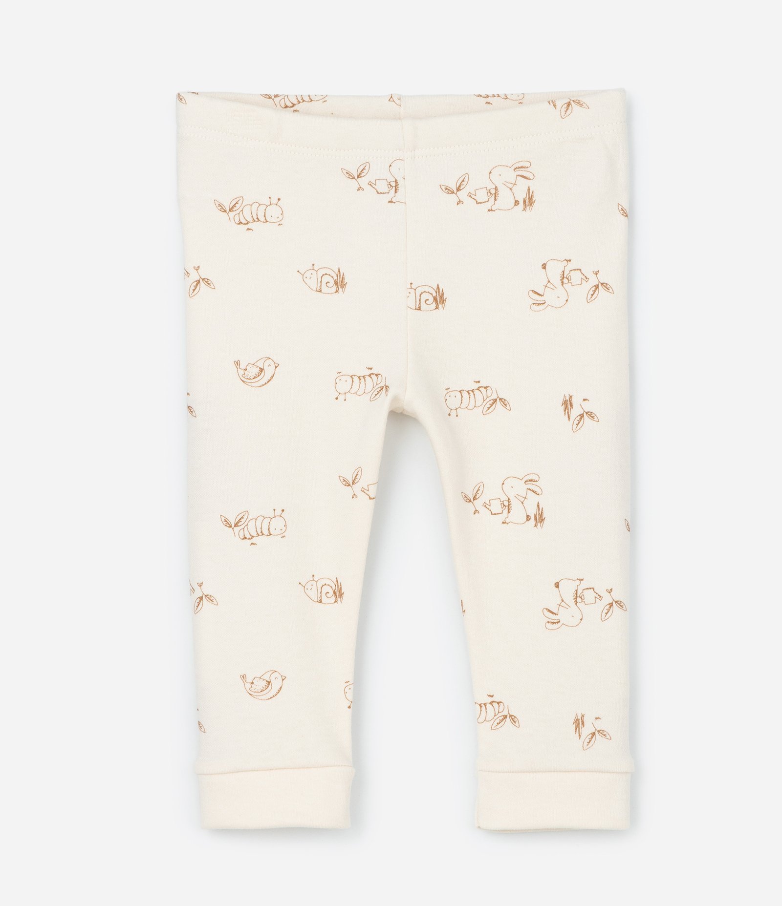 Conjunto Body e Calça em Suedine Estampa Bichinhos - Tam RN a 18 meses Bege 5
