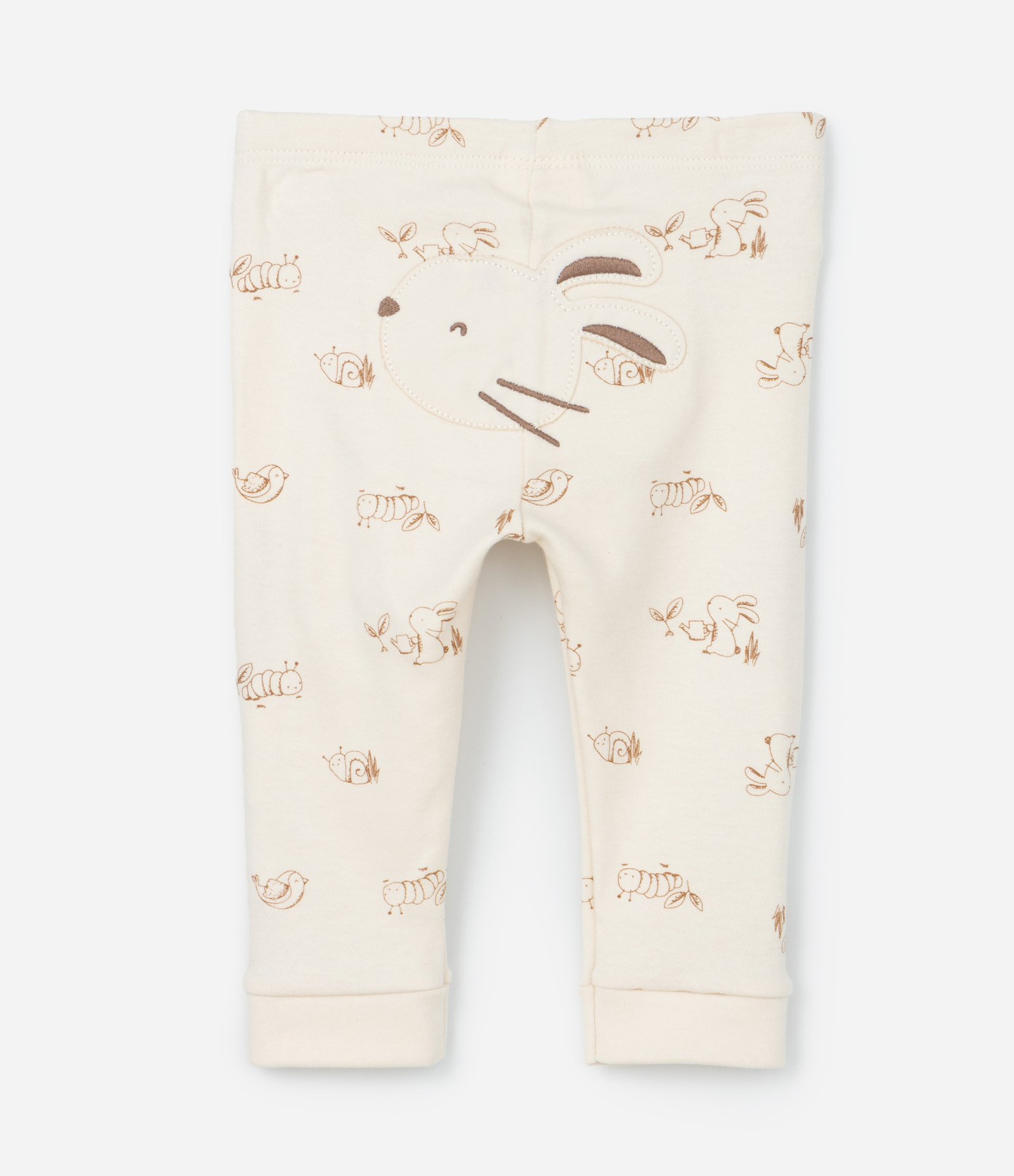 Conjunto Body e Calça em Suedine Estampa Bichinhos - Tam RN a 18 meses Bege 6