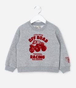 Casaco Infantil Quentinho com Estampa Carro - Tam 1 a 6 Anos