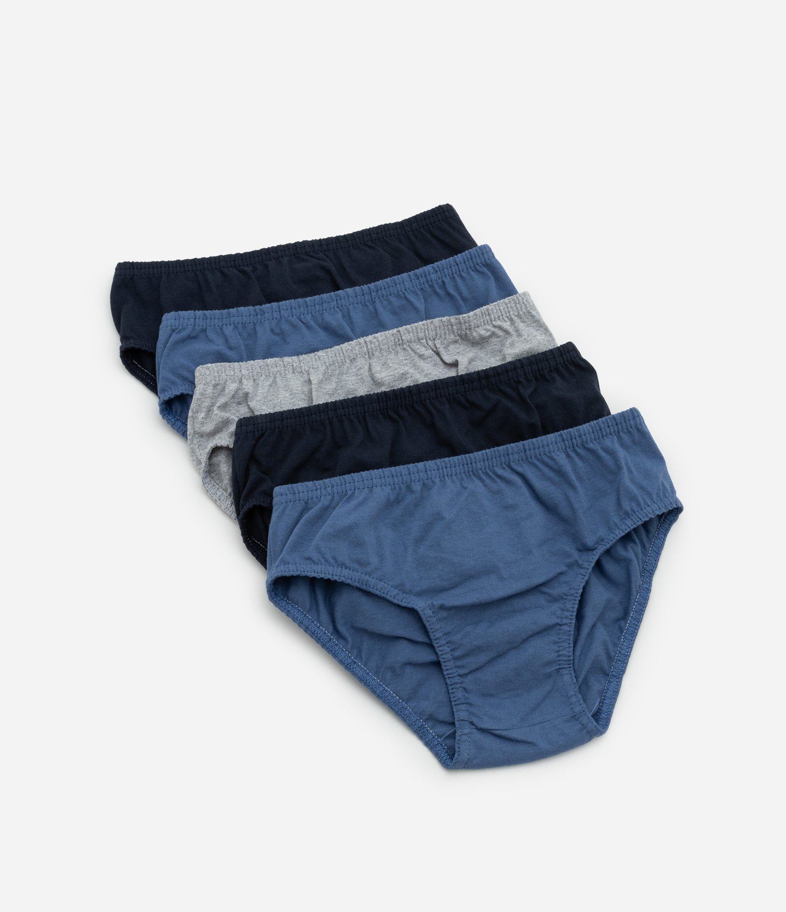 Kit 05 Cuecas Slip em Algodão Básicas - Tam 2 a 14 Anos Multicores 1