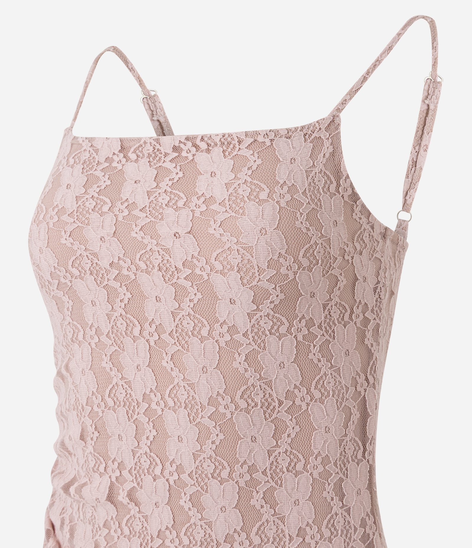 Vestido Midi em Renda com Drapeado e Barra Assimétrica Rosa 6