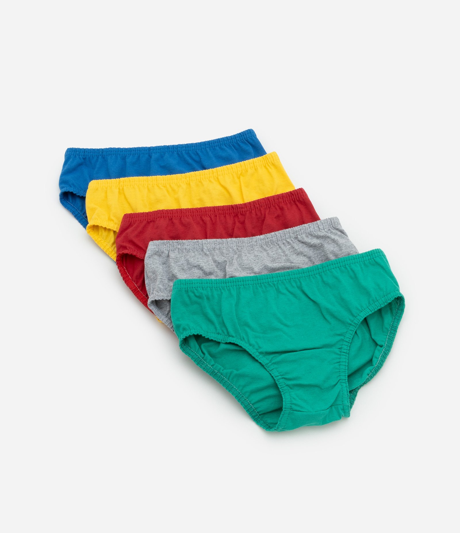 Kit 05 Cuecas Slip em Algodão Básicas - Tam 2 a 14 Anos Multicores 1