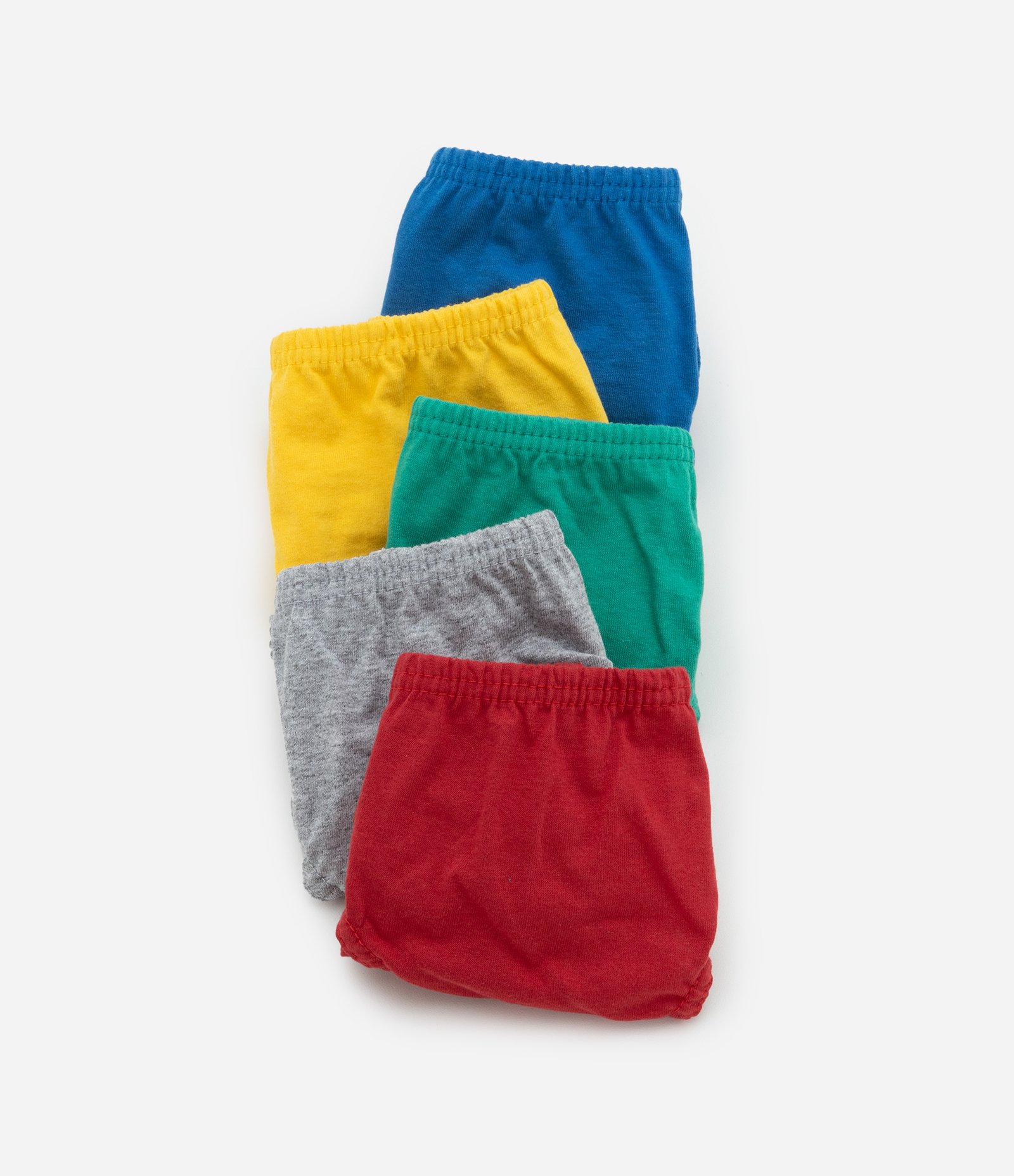 Kit 05 Cuecas Slip em Algodão Básicas - Tam 2 a 14 Anos Multicores 3