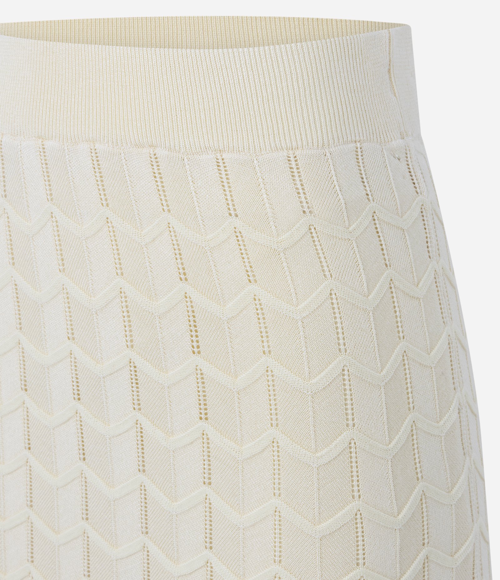 Saia Long Midi em Tricô Liso com Ponto Diferenciado Bege 2