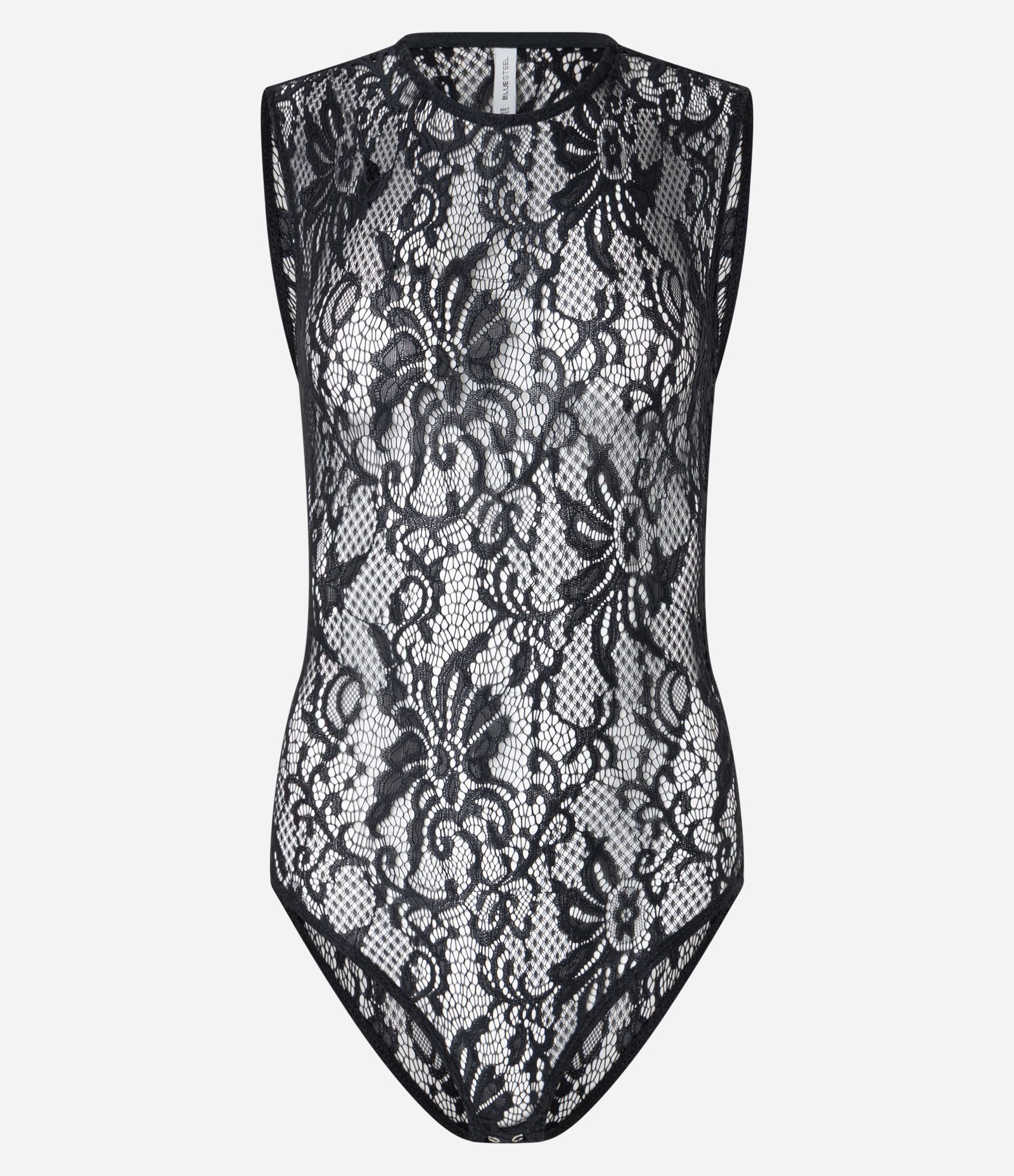 Body em Renda Floral com Transparência Preto 4