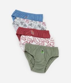 Kit 05 Cuecas Slip Infantil com Estampa Mini Heróis - Tam 2 a 6 Anos