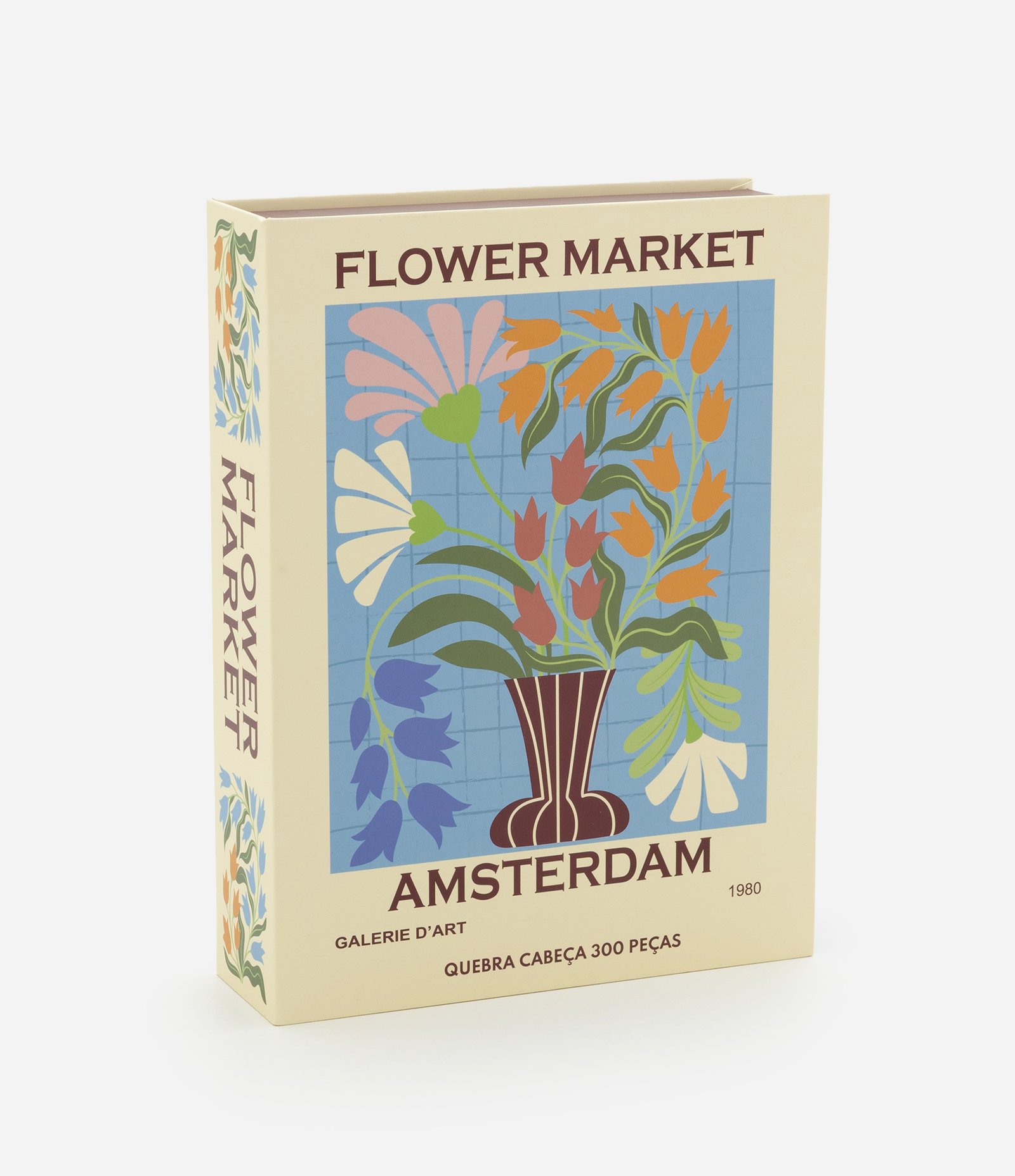 Quebra-Cabeça de Papel 300 Peças Flower Market com Caixa Decorativa Multicores 1