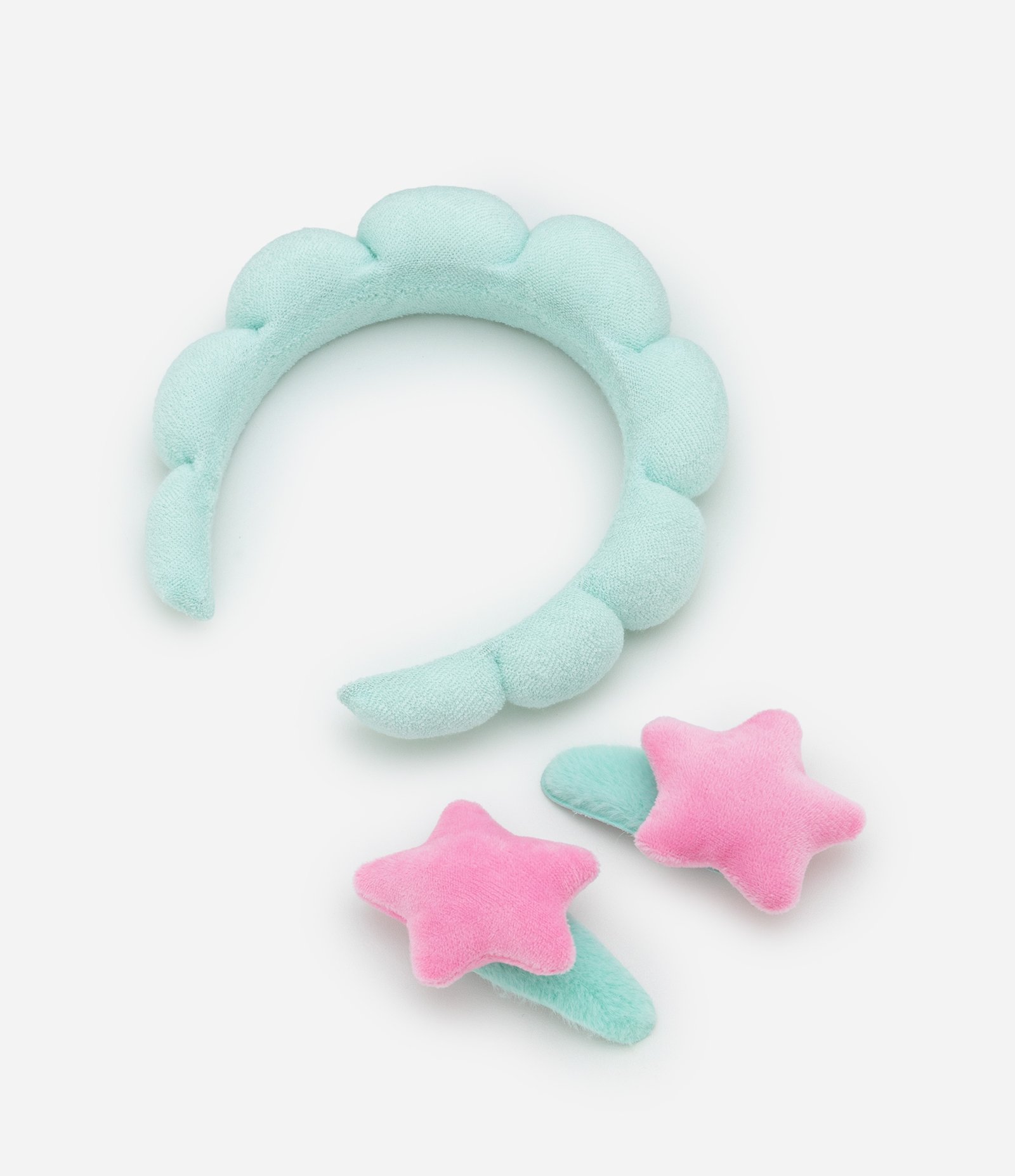 Kit Tiara Puff Rosa + Presilhas de Estrelas Alchemia U 1