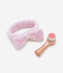 Kit Massageador de Limpeza Facial e Faixa de Cabelo para Skincare Paete  Alchemia