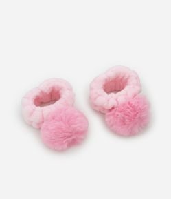 Munhequeiras Pompom Rosa Alchemia