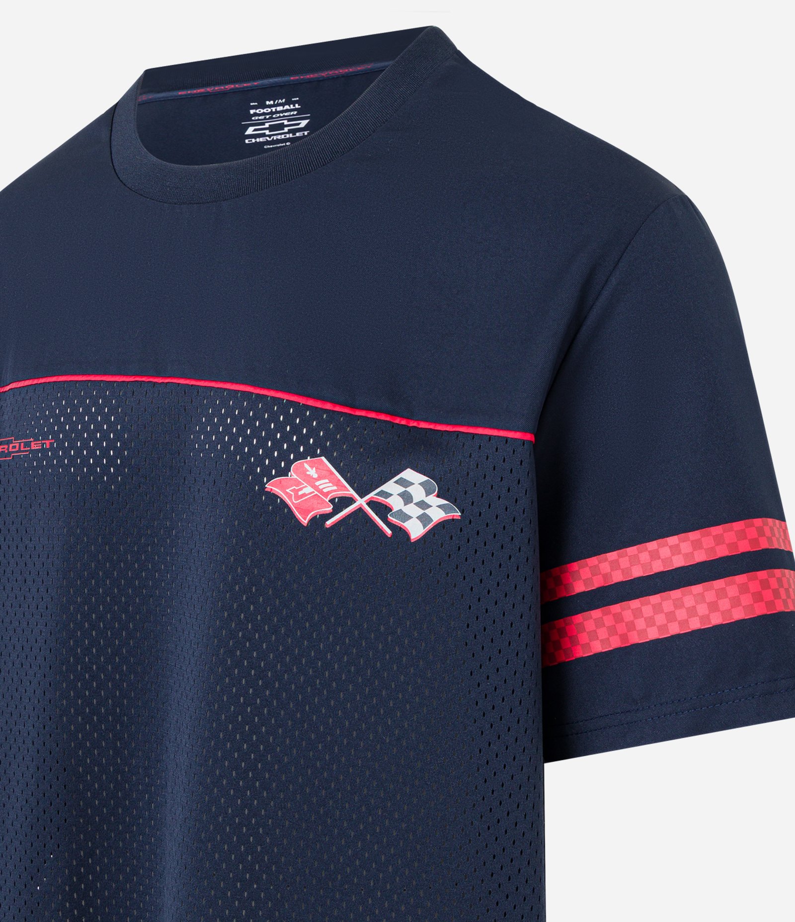 Camiseta Esportiva em Tecnologia Dry com Estampa Chevrolet Azul 7