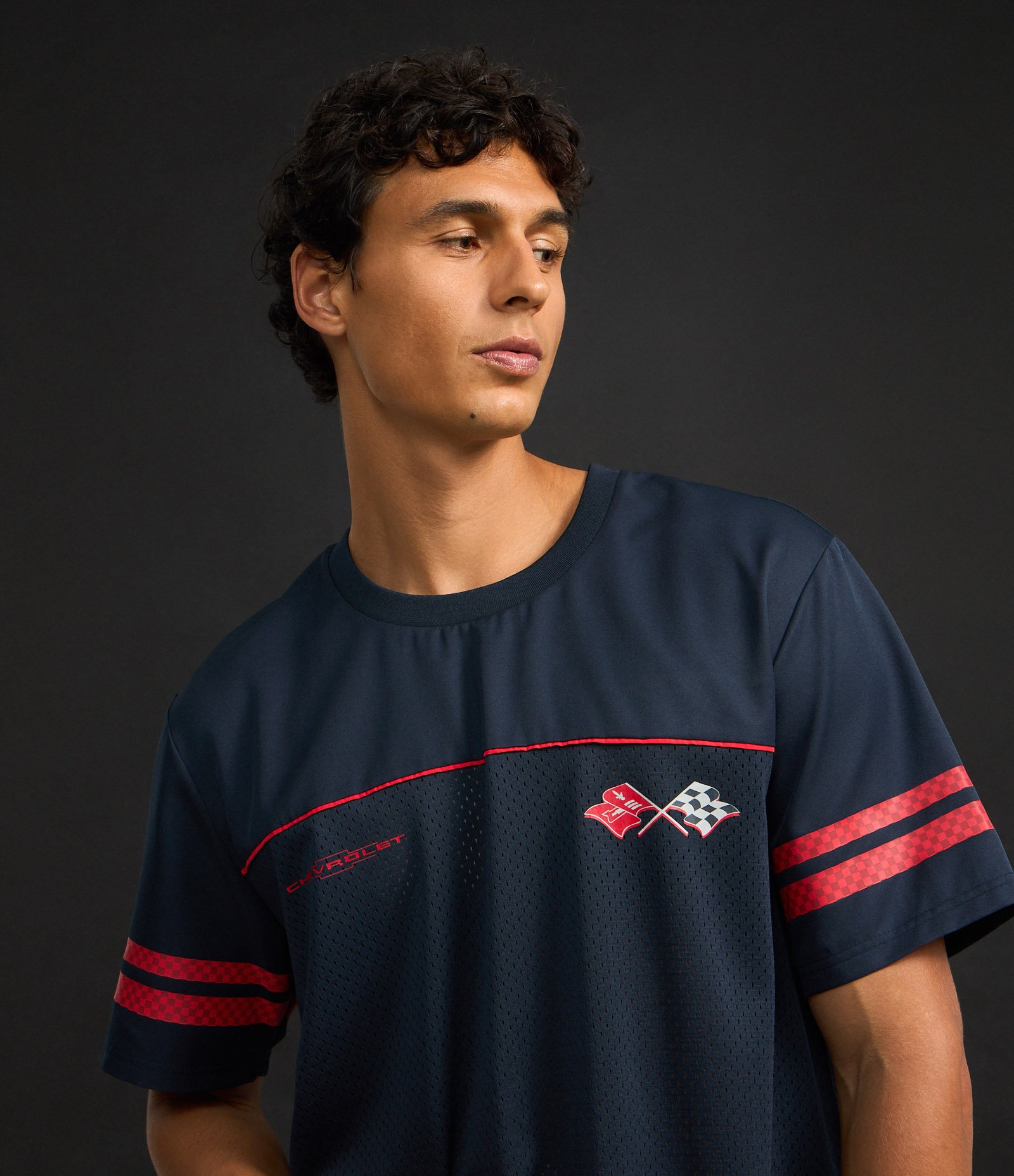 Camiseta Esportiva em Tecnologia Dry com Estampa Chevrolet Azul 5