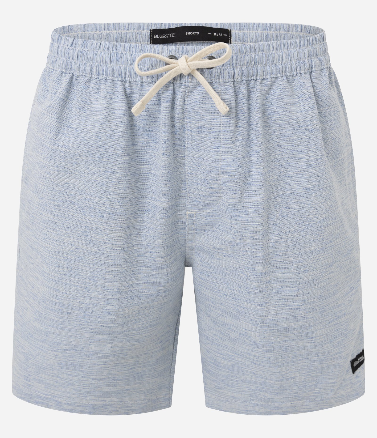 Bermuda Regular com Cordão e Efeito Rajado Azul 1