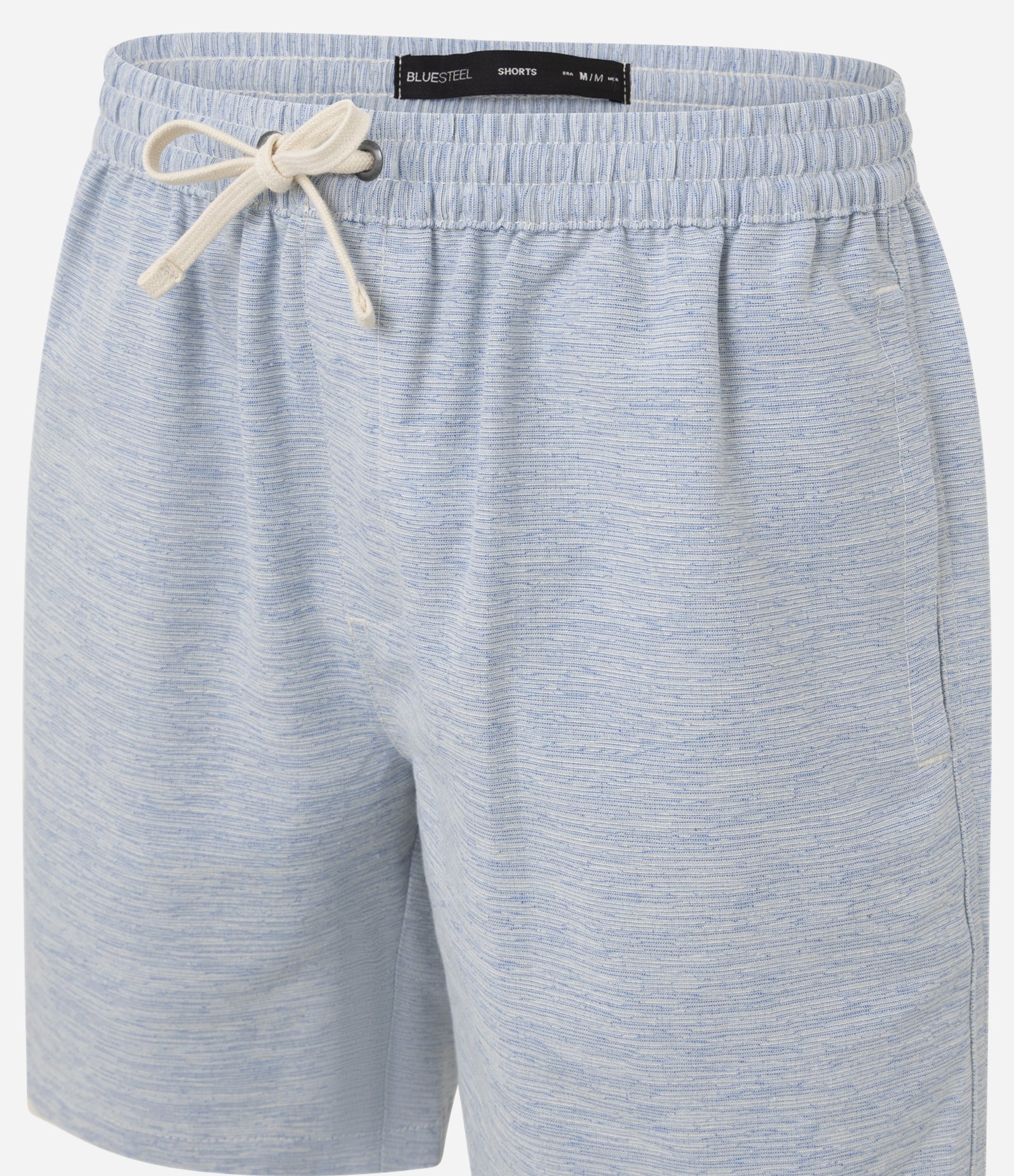 Bermuda Regular com Cordão e Efeito Rajado Azul 2
