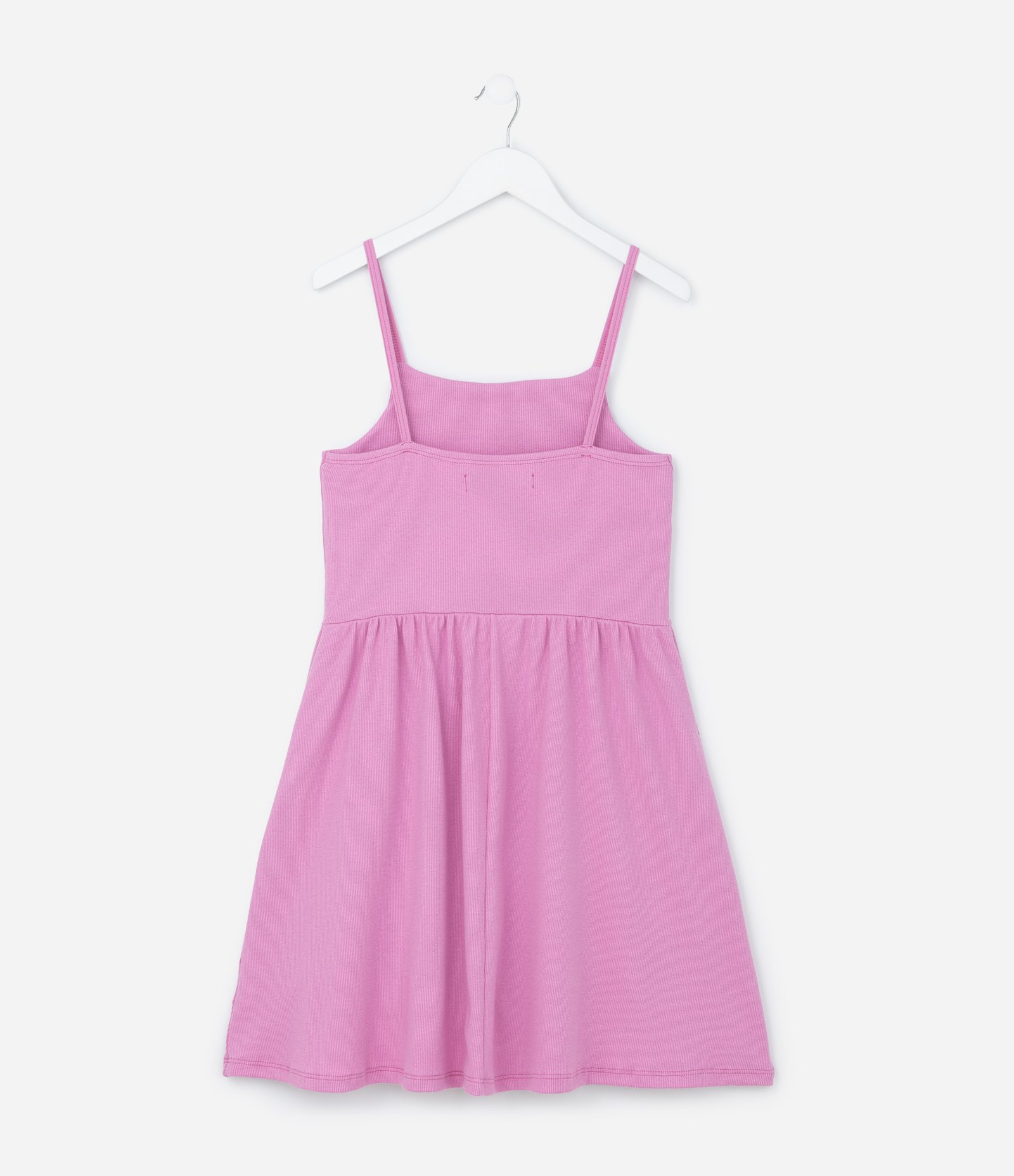 Vestido Infantil em Ribana com Cintura em V - Tam 5 a 14 Anos Rosa 2