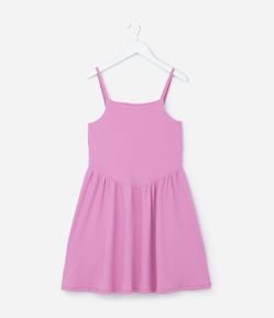 Vestido Infantil em Ribana com Cintura em V - Tam 5 a 14 Anos