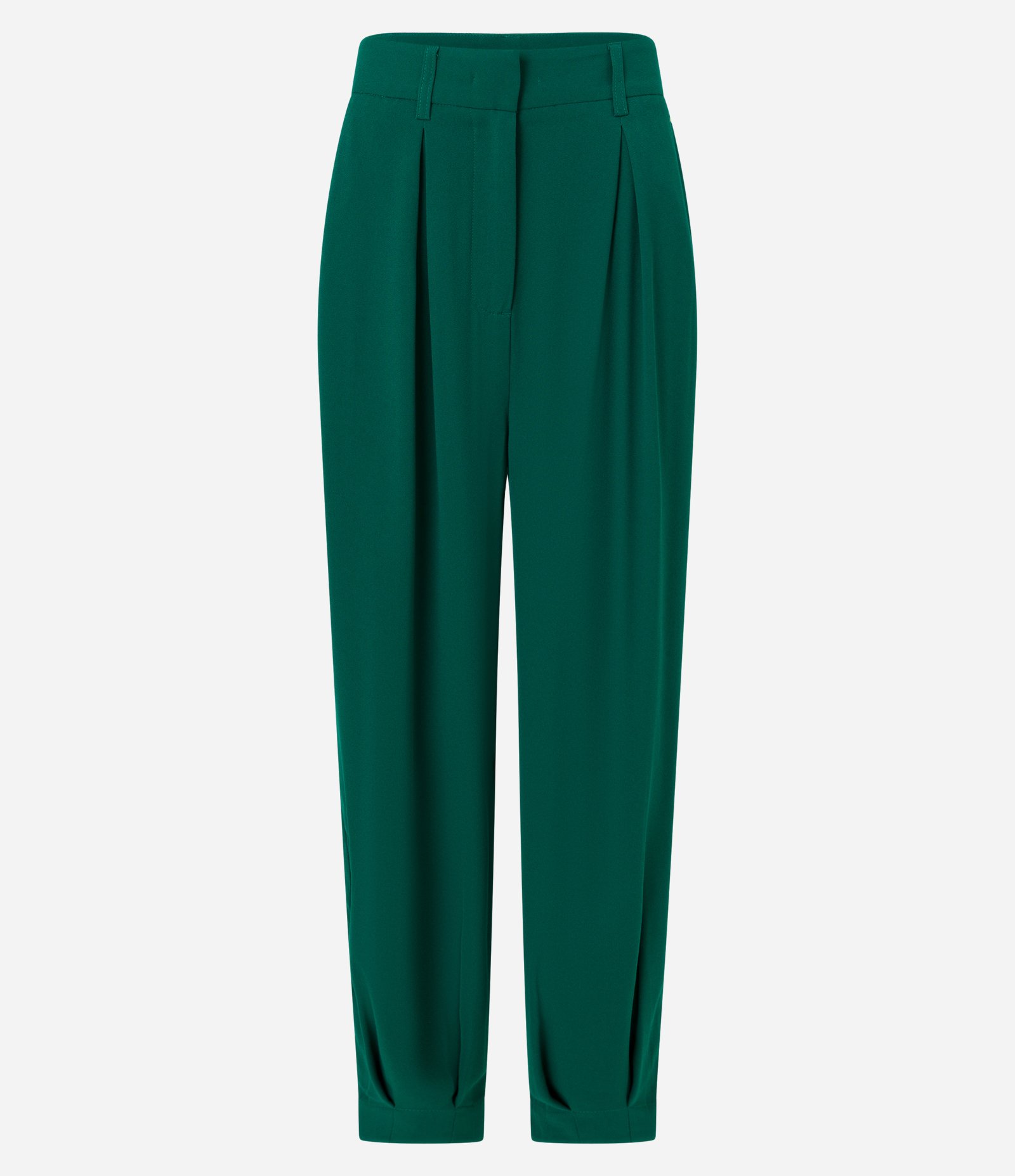 Calça Cenoura Alfaiataria com Pregas e Pences Verde 2