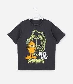 Camiseta Oversized Infantil Estampa do Garfield - Tam 5 a 14 Anos