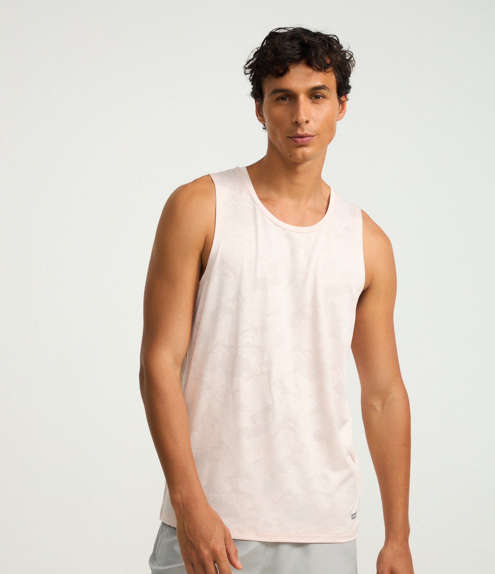 Regata Esportiva Regular em Jacquard com Tecnologia Dry Rosa Claro 1