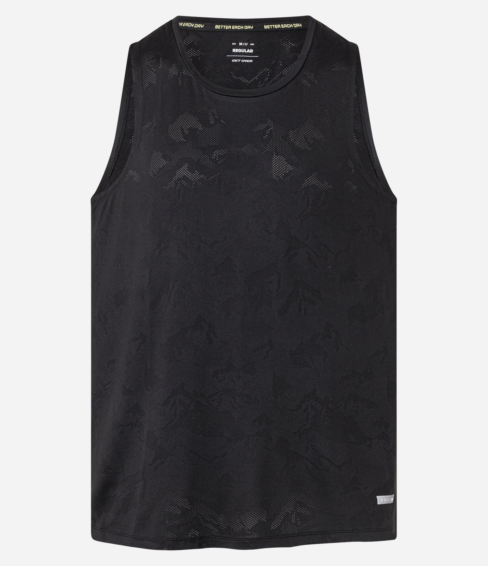 Regata Esportiva Regular em Jacquard com Tecnologia Dry Preto 1