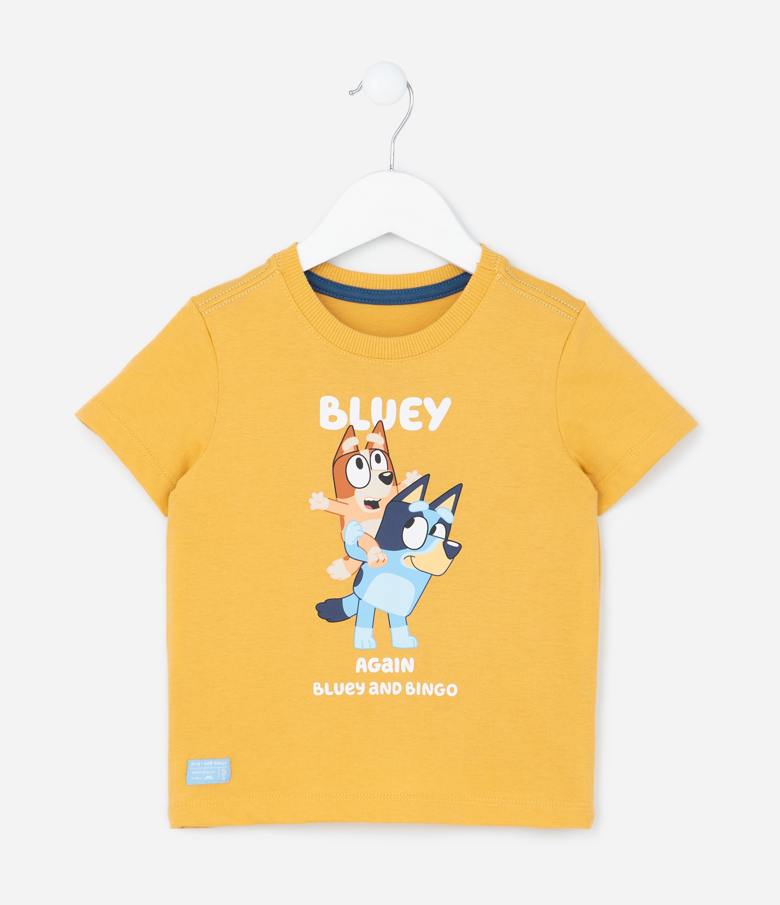 Camiseta Infantil com Estampa Bluey e Bingo - Tam 2 a 6 Anos Amarelo 1
